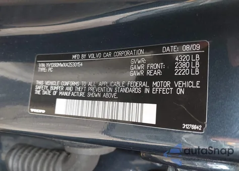 2010 Volvo V50 2.4I from USA, damaged, VIN YV1390MWXA2530154